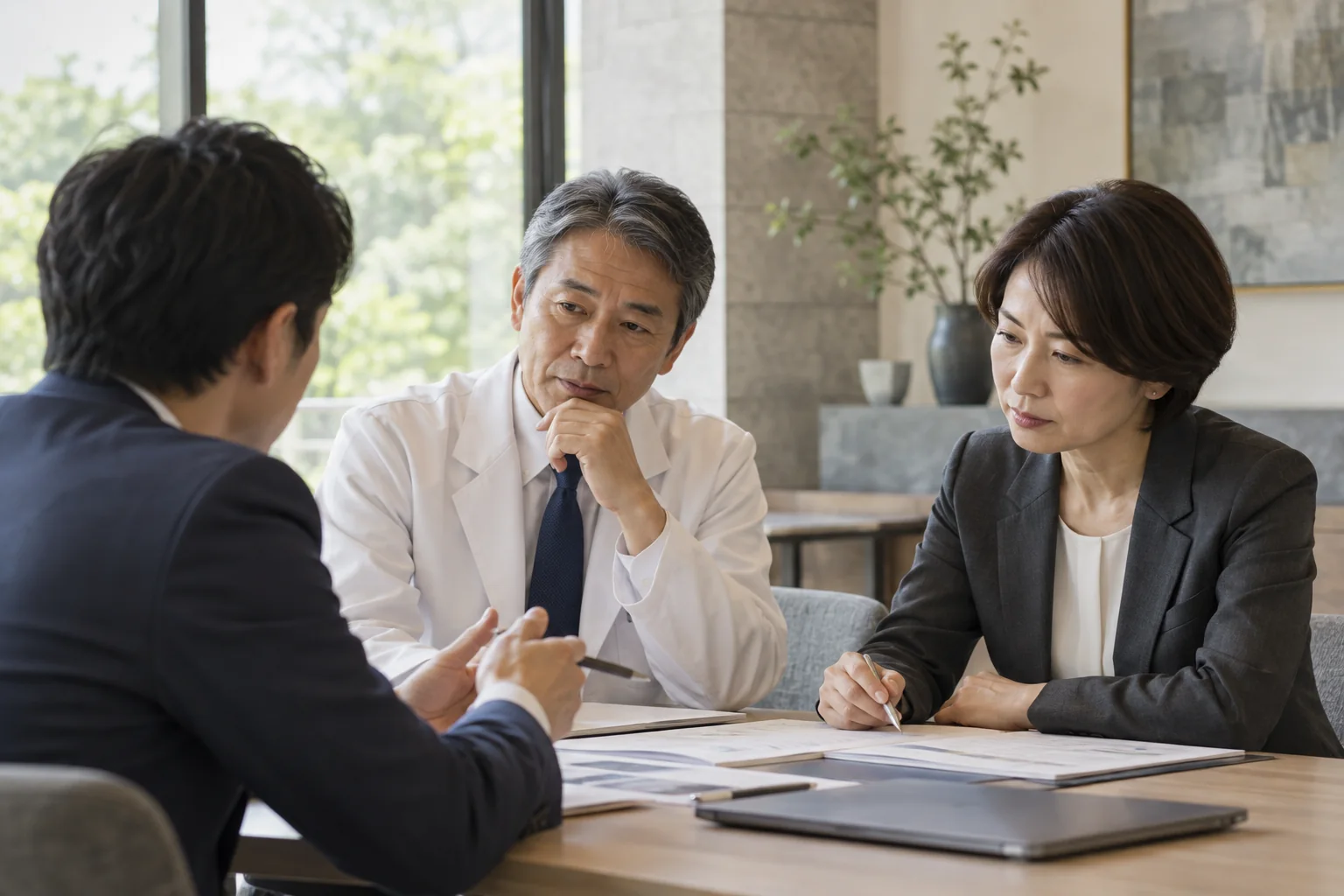 医療法人の運営について相談する場面のイメージ
